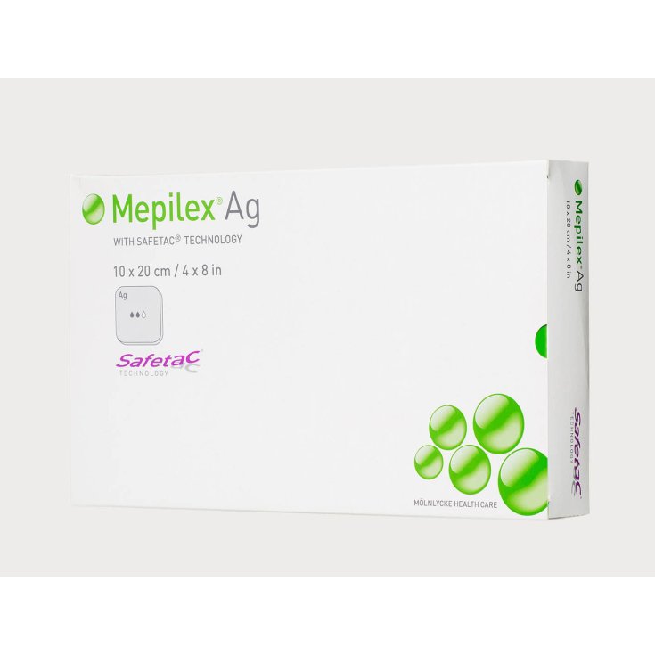 Mölnlycke® Mepilex® Ag Antimicrobial Foam Dressing With Safetac® Size 15x15cm 5 Pieces