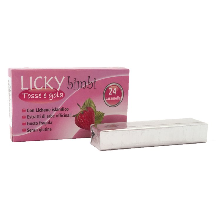 Fitobucaneve Licky Bimbi Cough / throat Gluten Free 24 Strawberry candies