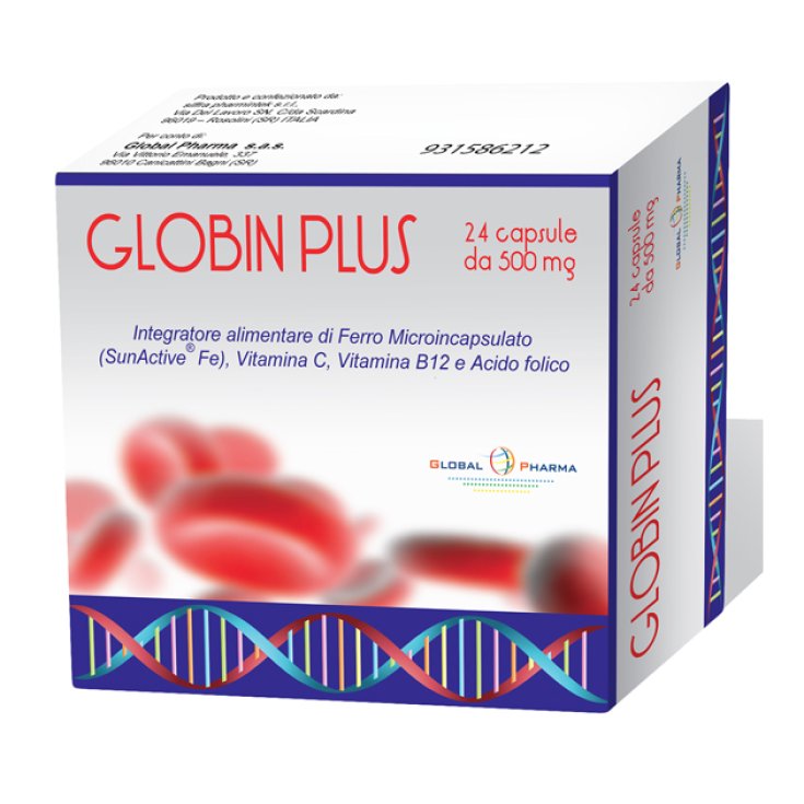 Global Pharma Globin Plus Food Supplement 24 Capsules Of 500mg