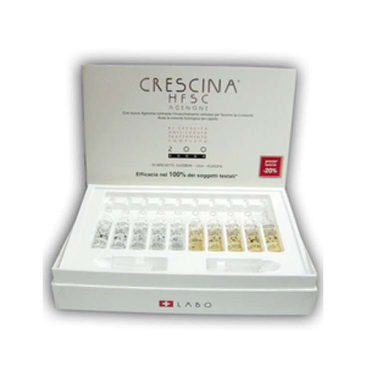 Labo Crescina HFSC Agenone Complete Treatment Dosage 200 Woman Size 20 + 20 Ampoules