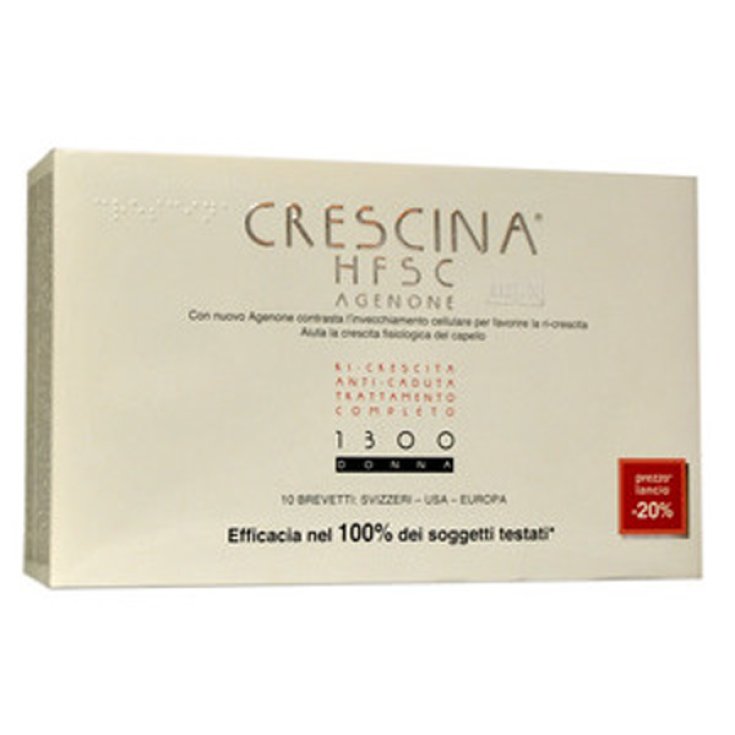 Labo Crescina HFSC Agenone Complete Treatment Dosage 1300 Woman Size 20 + 20 Ampoules