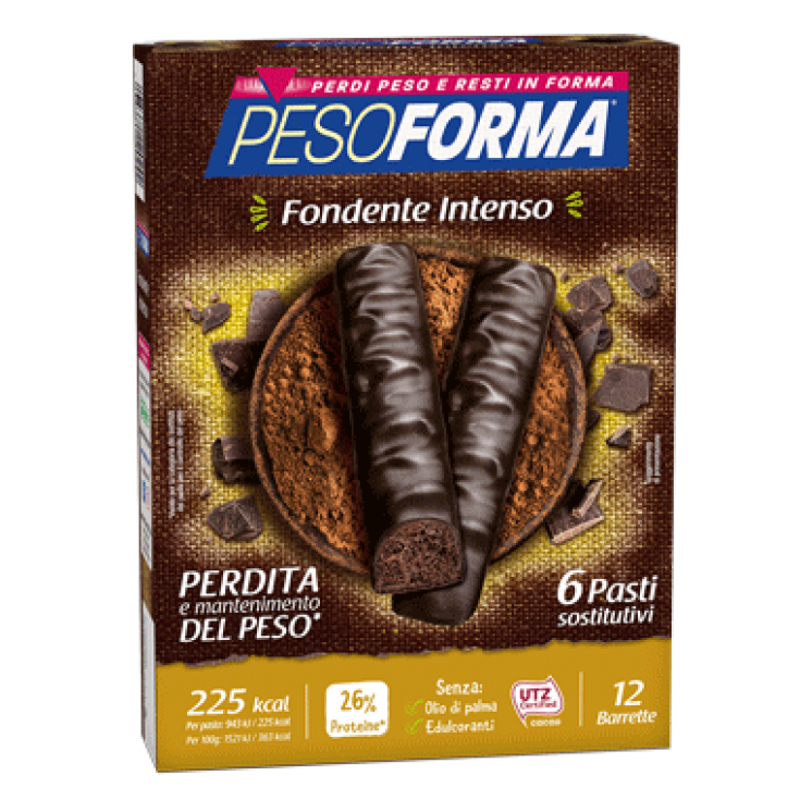 Pesoforma Meal Replacement Bars Double Dark Intense Dark Chocolate 12 Bars