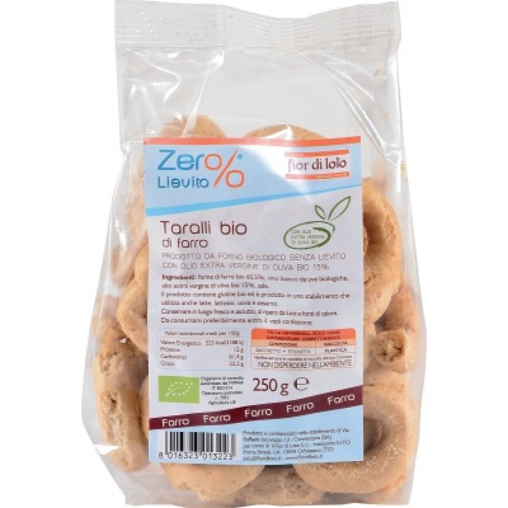 Fior di Loto Taralli Farro with Organic Extra Virgin Olive Oil 250g