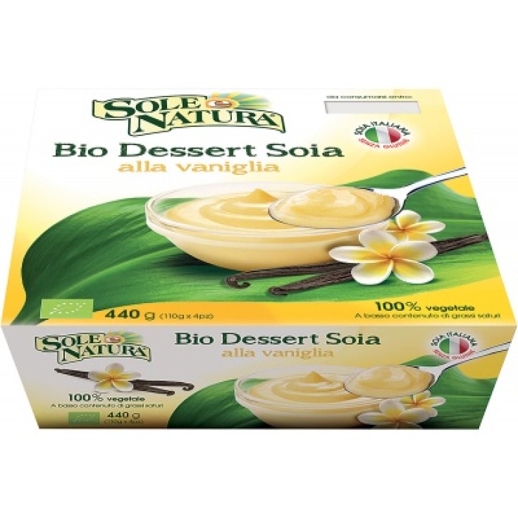 Fior Di Loto Sole E Natura Organic Vanilla Soya Dessert 4x110g