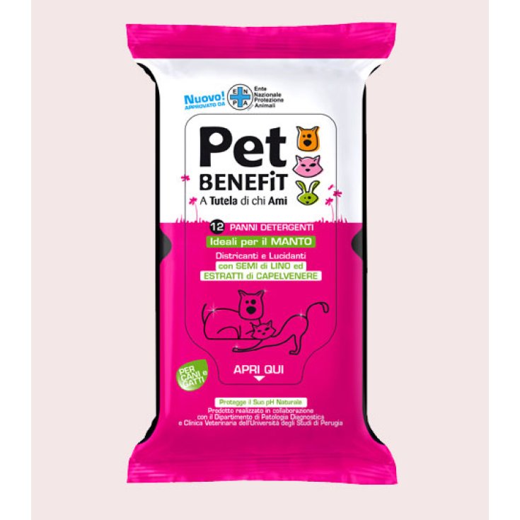 Pet Benefit Cleansing Cloths Ideal For The Coat Of Dogs And Cats 12 Pieces