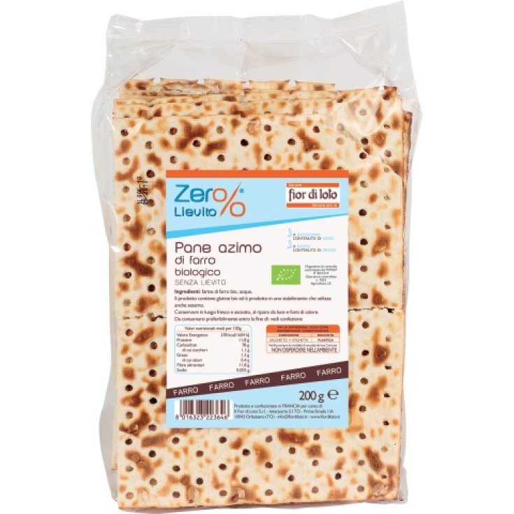 Fior Di Loto Zero% Gluten Organic Unleavened Spelled Bread 200g