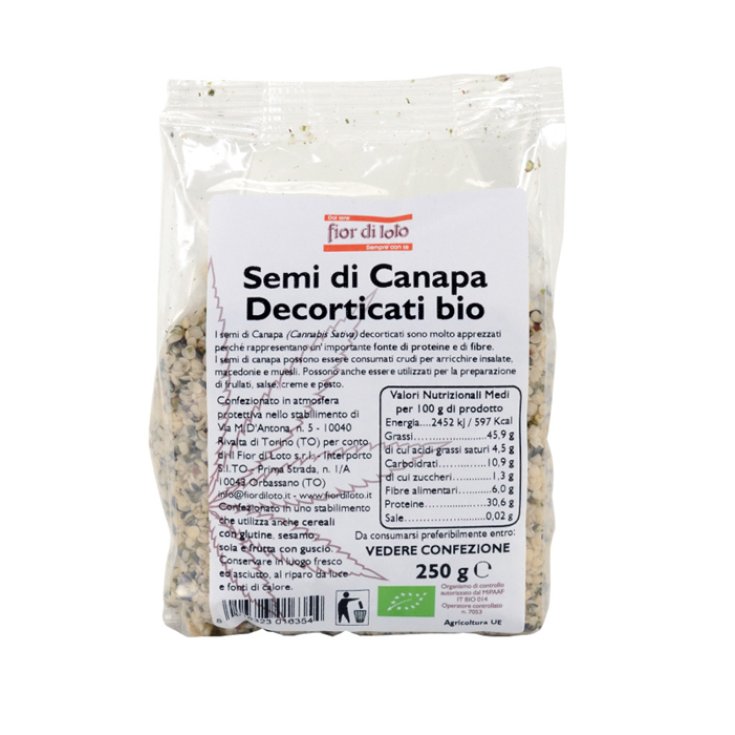 Fior Di Loto Organic Hemp Seeds Decorticated 250g