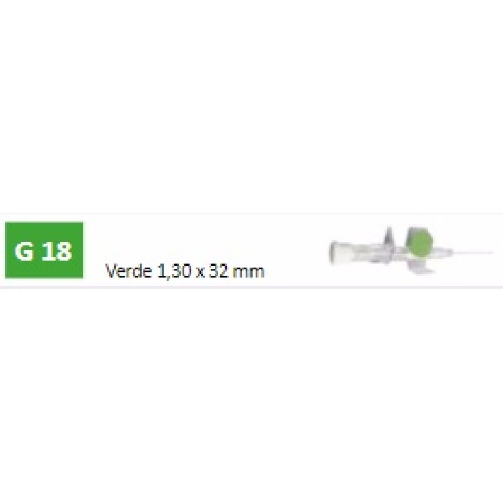 PB Pharma Needle Cannula 2-Way G18 With Green Wings