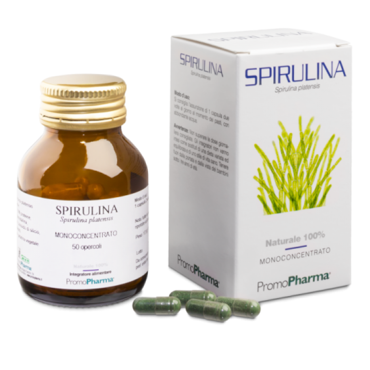 PromoPharma Spirulina Monoconcentrato Food Supplement Gluten Free 50 Capsules