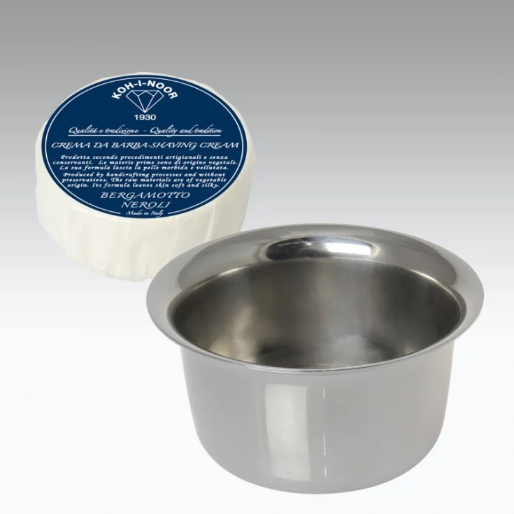 Koh-I-Noor 1930-Bergamot Stainless Steel Shaving Soap Bowl