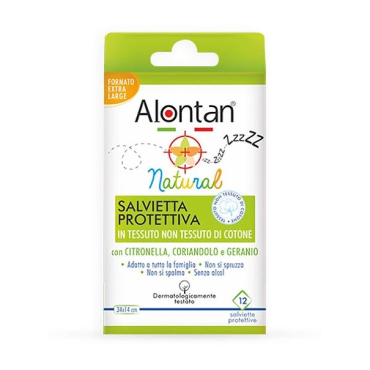 Alontan® Natural Protective Wipes With Citronella Coriander And Geranium 12 Pieces