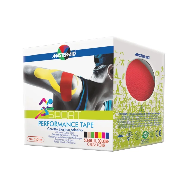 Master-Aid® Sport Performance Tape Elastic Adhesive Patch Red Color 5cm x 5m 1 Spool
