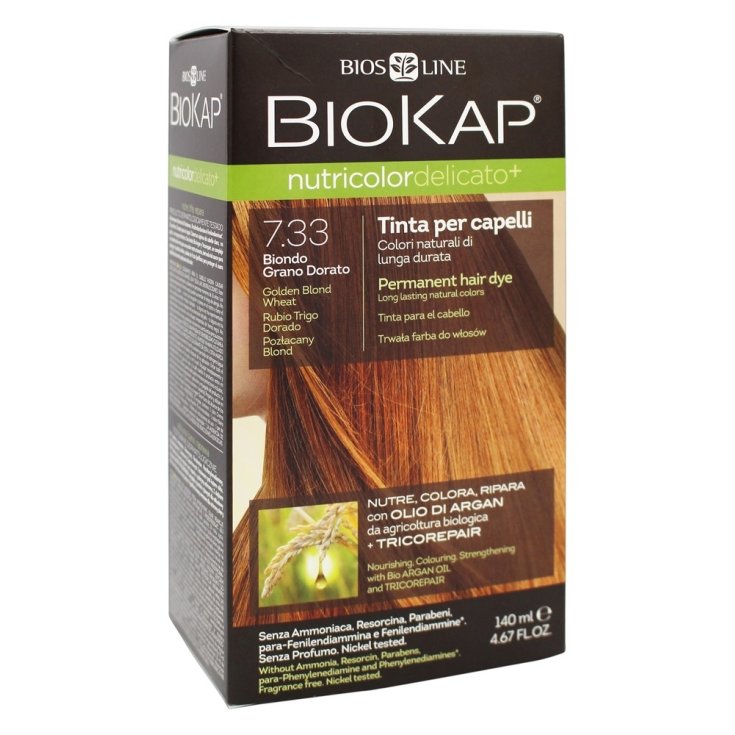 BioKap Nutricolor Delicate Hair Color Shade 7.33 Golden Wheat Blonde