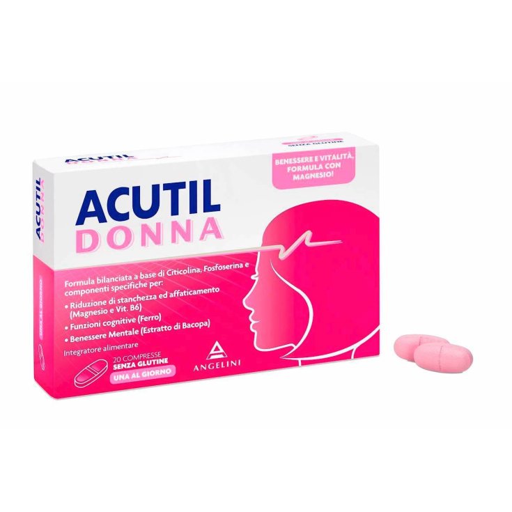 Angelini Acutil Woman Food Supplement Snza Gluten 20 Tablets