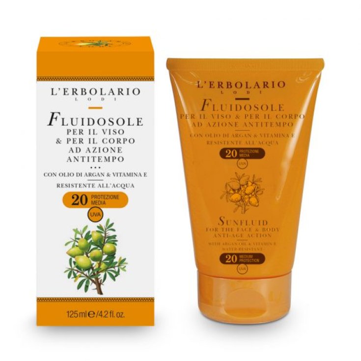 L'Erbolario Fluidosole For Face & Body With Anti-Time Action SPF20 125ml