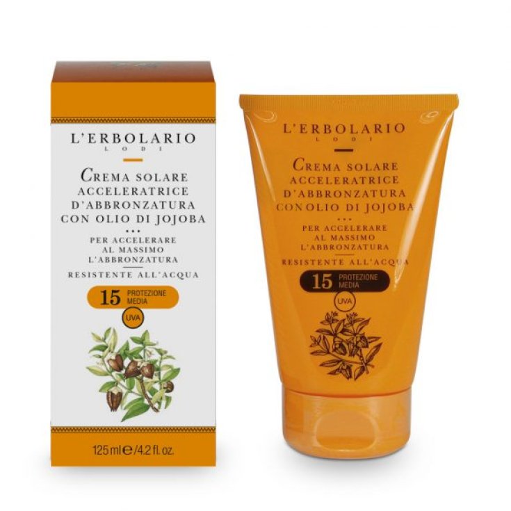 L'Erbolario Tanning Accelerator Sun Cream With Jojoba Oil SPF15 125ml