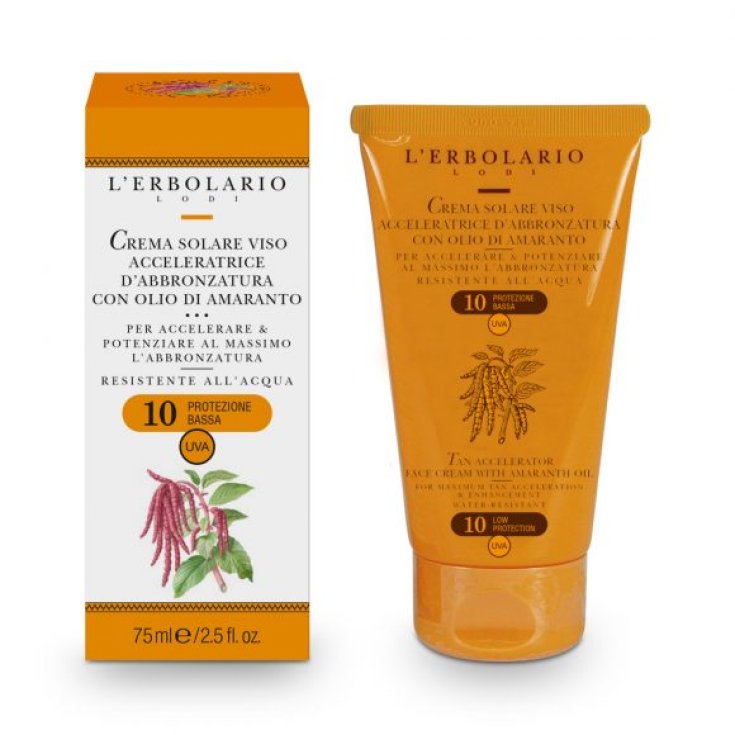 L'Erbolario Facial Sun Cream Tanning Accelerator With Amaranth Oil SPF10 75ml
