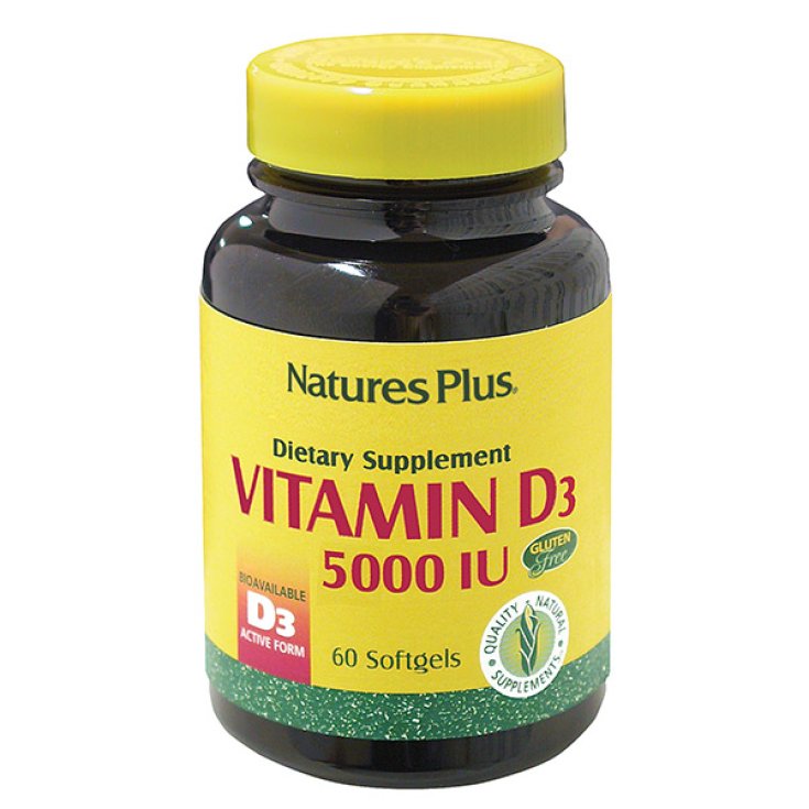 Natures Plus Vitamin D3 5000 Ui Food Supplement 60 Capsules