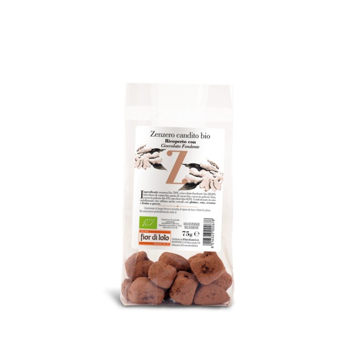 Il Fior Di Loto Candied Ginger Covered With Organic Dark Chocolate 75g