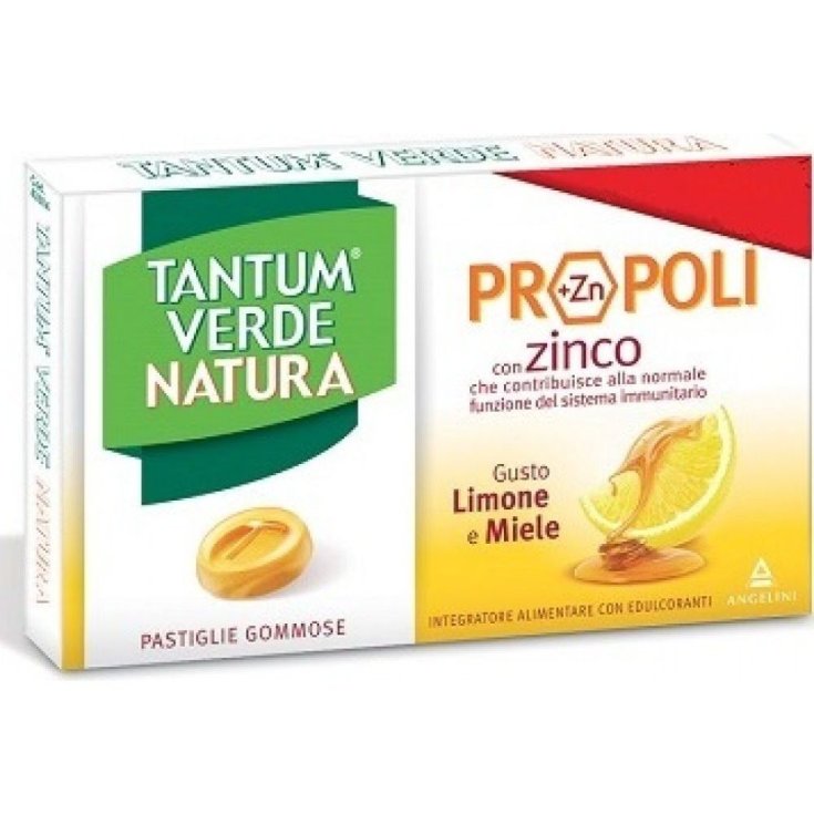 Angelini Tantum Verde Natura Propolis + C (+ Zn) Food Supplement Lemon & Honey Taste Gummy Tablets