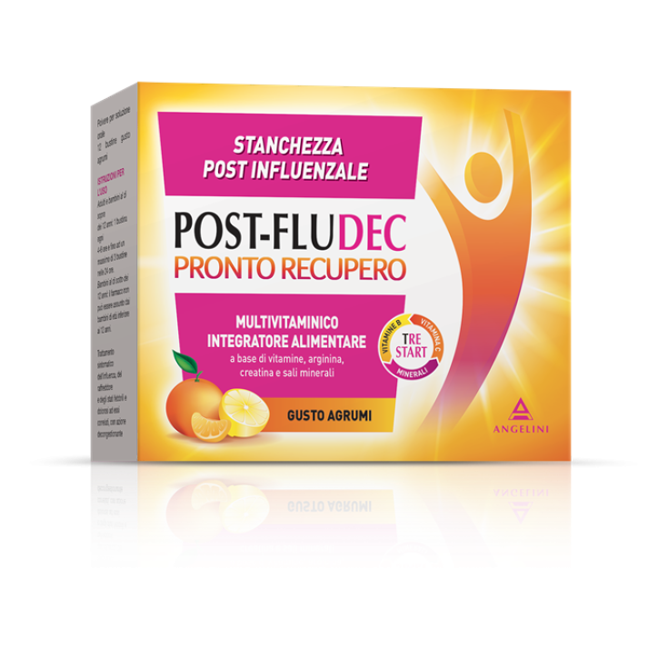 Angelini Post-Fludec Pronto Recupero Multivitaminico Food Supplement 12 Sachets