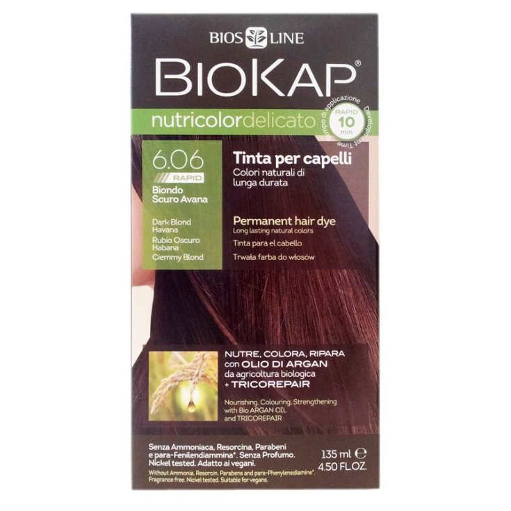 Bios Line Biokap Nutricolor Delicate Hair Dye Color 6,06 Dark Havana Blonde