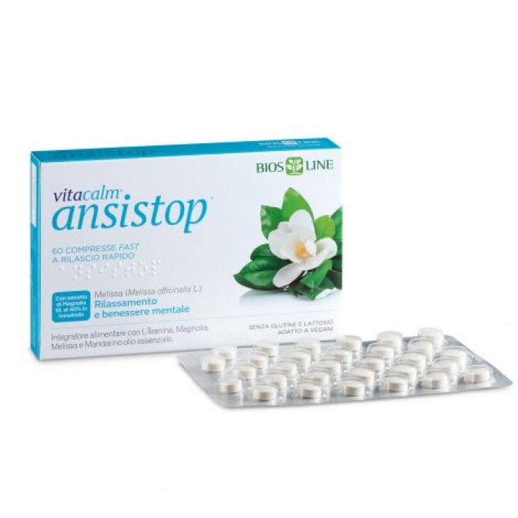 Bios Line Vitacalm Ansistop Food Supplement Gluten Free 60 Tablets