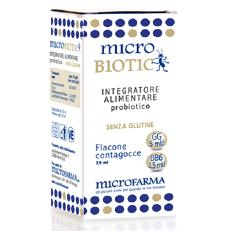 Microfarma Microbiotic Drops Food Supplement Gluten Free 7.5ml