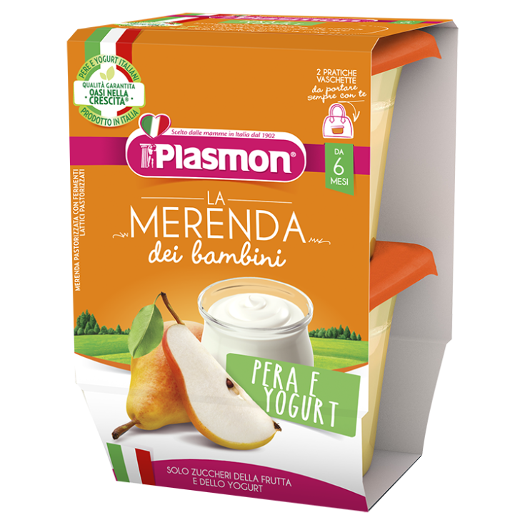 Plasmon Children's Snack Pear Yogurt 2x120g