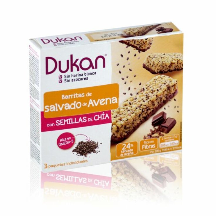 Dukan Oat Bran Bars With Chia Seeds 3 Pieces 111g