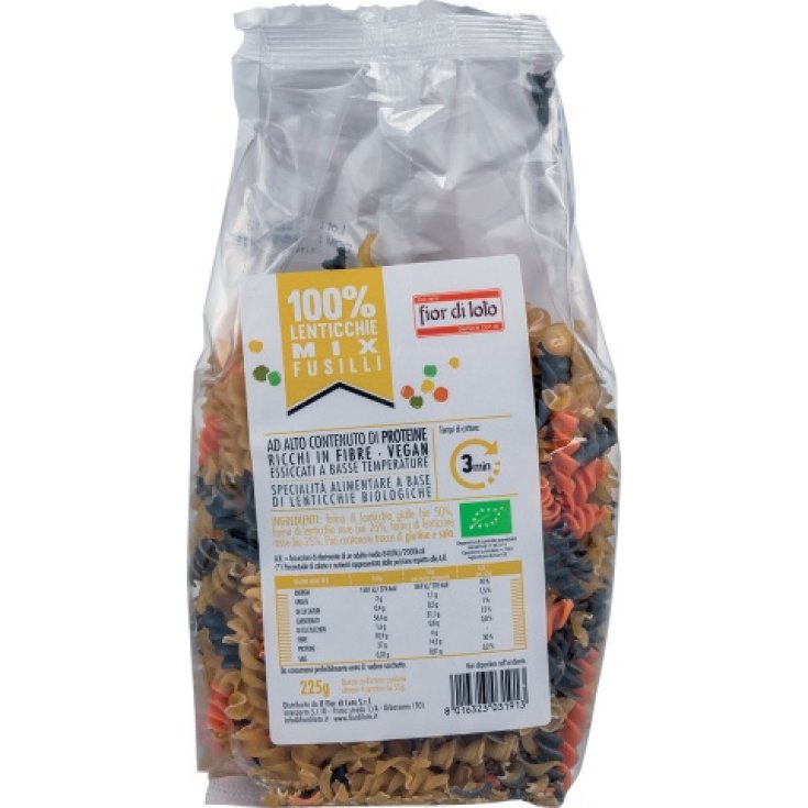 Fior Di Loto Organic Lentil Fusilli Mix Gluten Free 225g