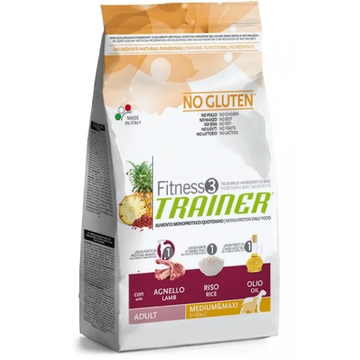 Trainer Fitness 3 Adult Medium / Maxi No Gluten Lamb & Rice Dry Food for Elderly Dogs 12,5kg