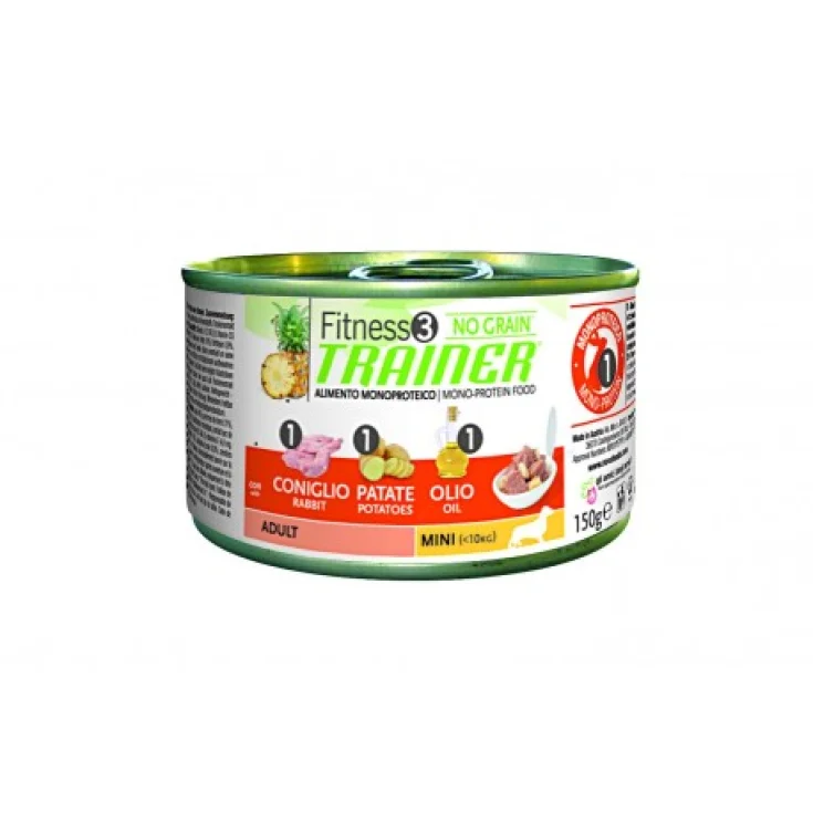 Trainer Fitness 3 Adult Mini Wet Food With Rabbit, Potatoes And Oil 150g