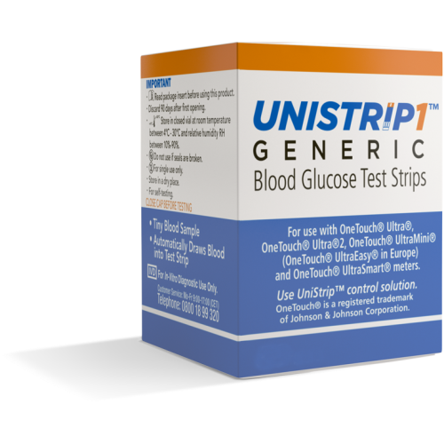 Harmonium Unistrip 1 Generic Blood Glucose Test Strips 25 Strips
