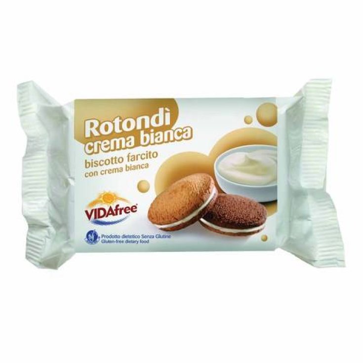 Vidafree Round White Cream BIscotto Stuffed Gluten Free 140g