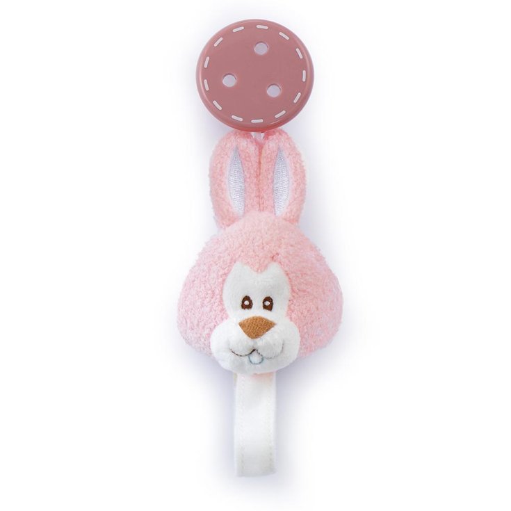 Trudi Pacifier Holder Pink Rabbit 1 Piece