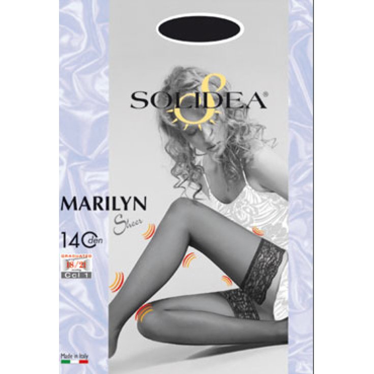 Solidea Marilyn Sheer 140 Den Stay-ups Color Black Size 1-S 1 Piece