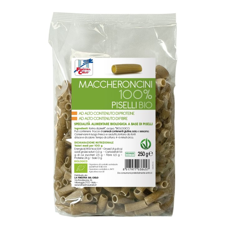 La Finestra Sul Cielo Maccheroncini 100% Organic Peas 250g