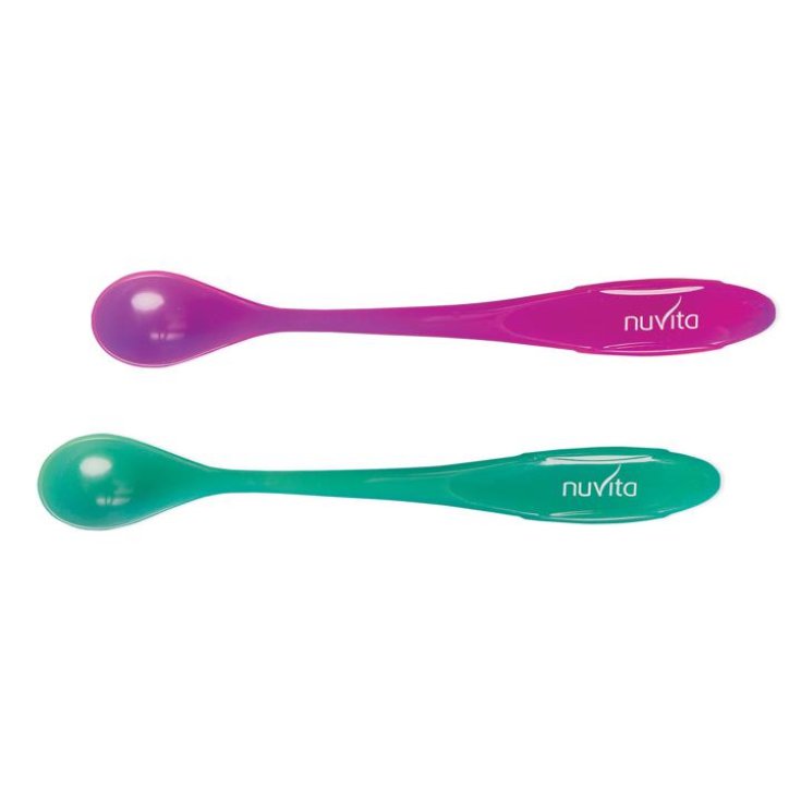 Nuvita Thermosensitive Spoons Pink / Green Color 2 Spoons