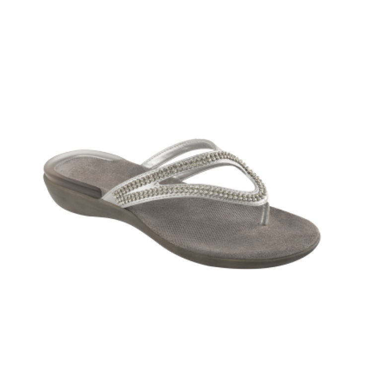 Scholl Lulu Women's Flip Flops Silver Color Size 41