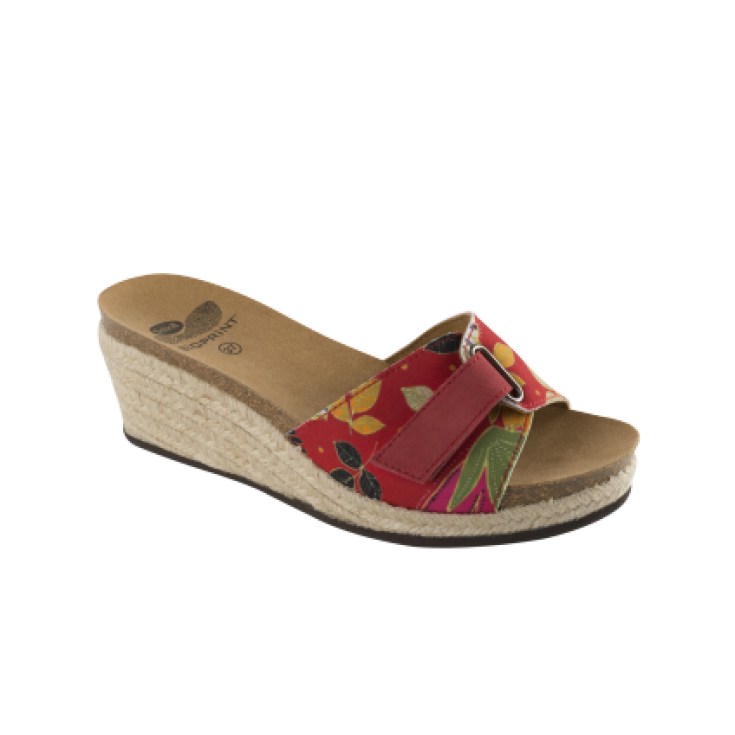 Scholl Maltesina Suede Fabric Color Red / Flowers Size 41