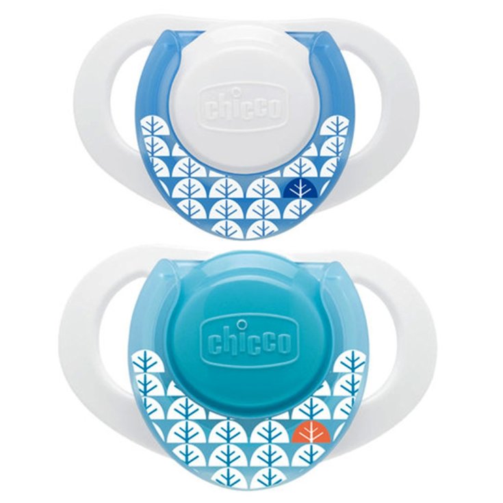 Chicco Physio Ring Compact Soother Silicone Boy + 12Mesi 2Soothers