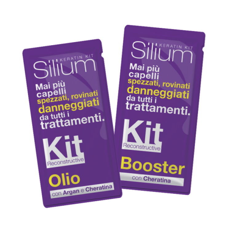 Silium Kit Reconstructive Oil + Booster Reconstructive Treatment for Damaged Hair with Argan Keratin 2 Sachets x12ml