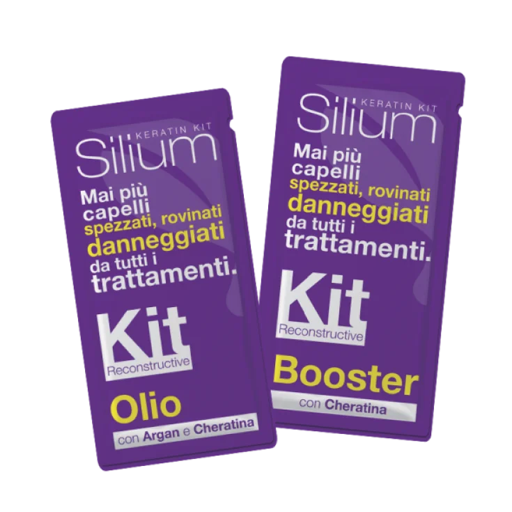 Silium Kit Reconstructive Oil + Booster Reconstructive Treatment for Damaged Hair with Argan Keratin 2 Sachets x12ml