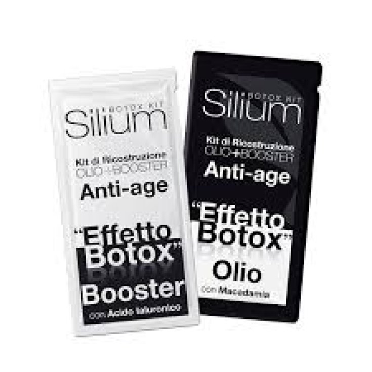 Silium Hair Reconstruction Kit - Oil + Booster with Macadamia and Anti-Age Hyaluronic Acid 2 Sachets x12ml