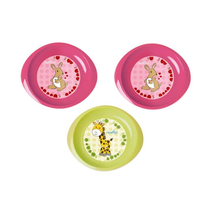 Nuvita Baby Bowls First Numbers Pink And Green Color 3 Pieces