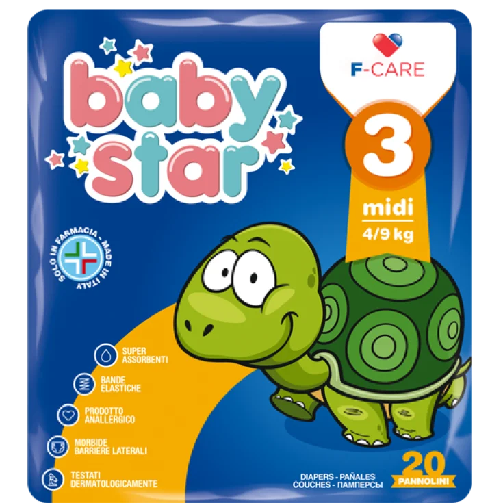 Baby Star Diapers 3 Midi 4-9kg 20 Pieces