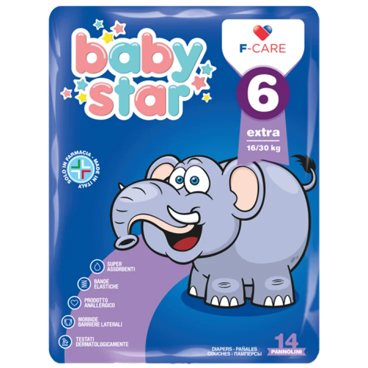 Baby Star Diapers 6 Extra 16-30kg 14 Pieces