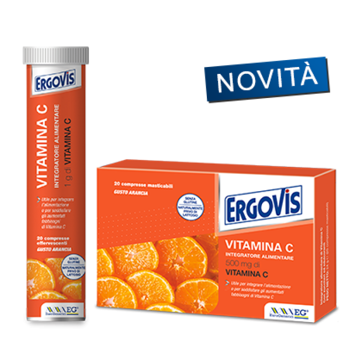 Ergovis Vitamin C Food Supplement 500mg 20 Chewable Tablets