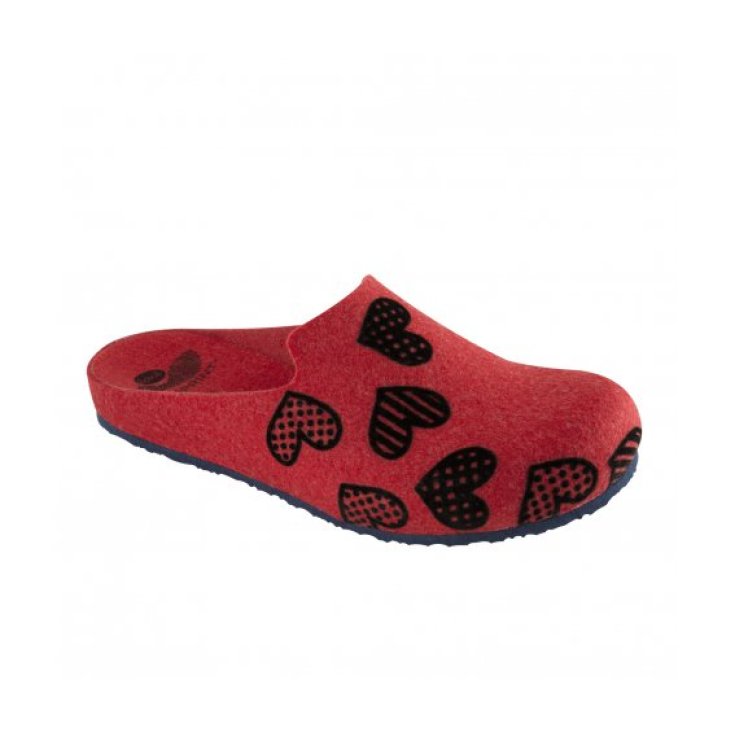 Scholl Laye Felt Shoe Red Color Number 35